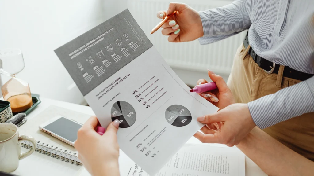 team auditing their SEO stats